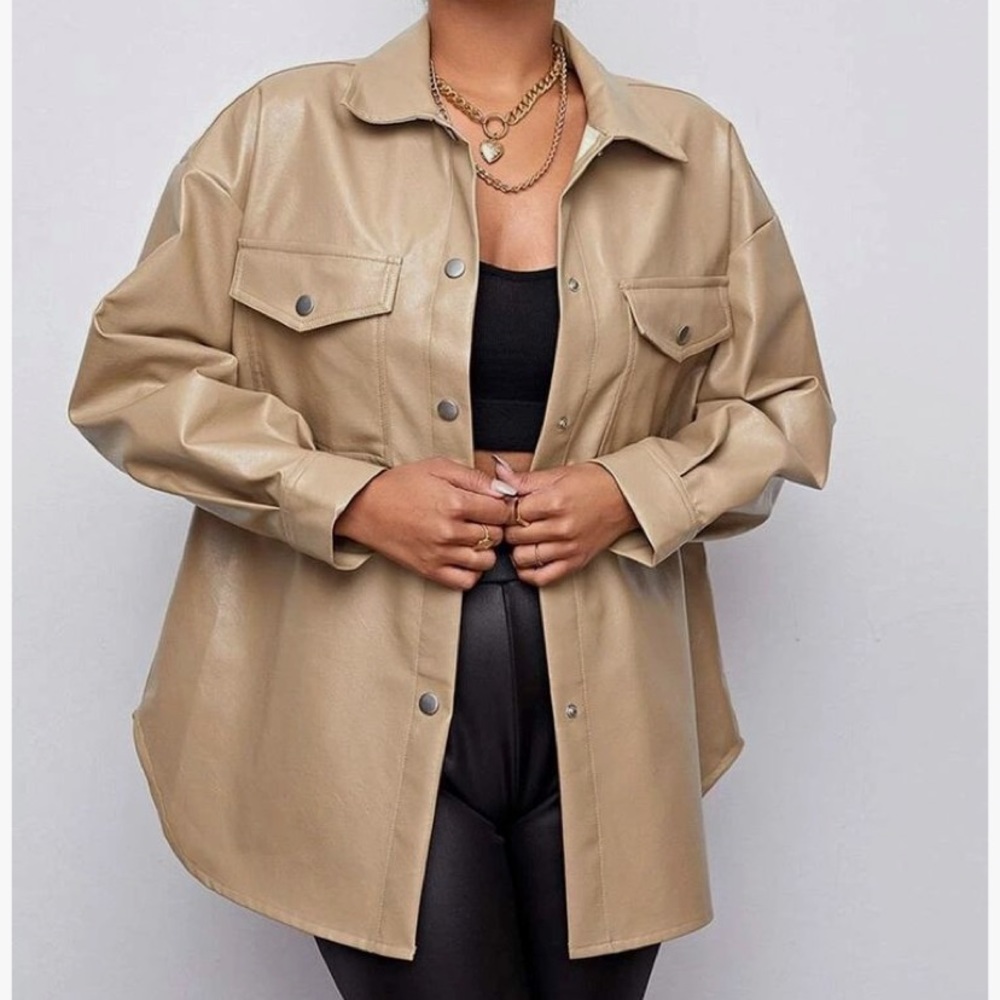 Amazing leather oversized blazer jacket